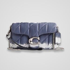 Coach Blue and White Quilted Shoulder Bag